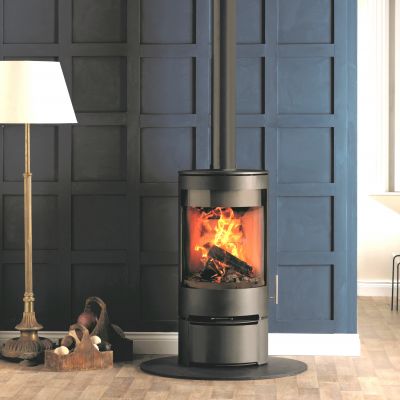 Pure Vision PVR Cylinder Stove on low log store - ON DISPLAY