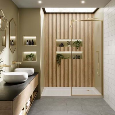 Bleached Cuneo Oak Waterproof  Slat Wall Panels