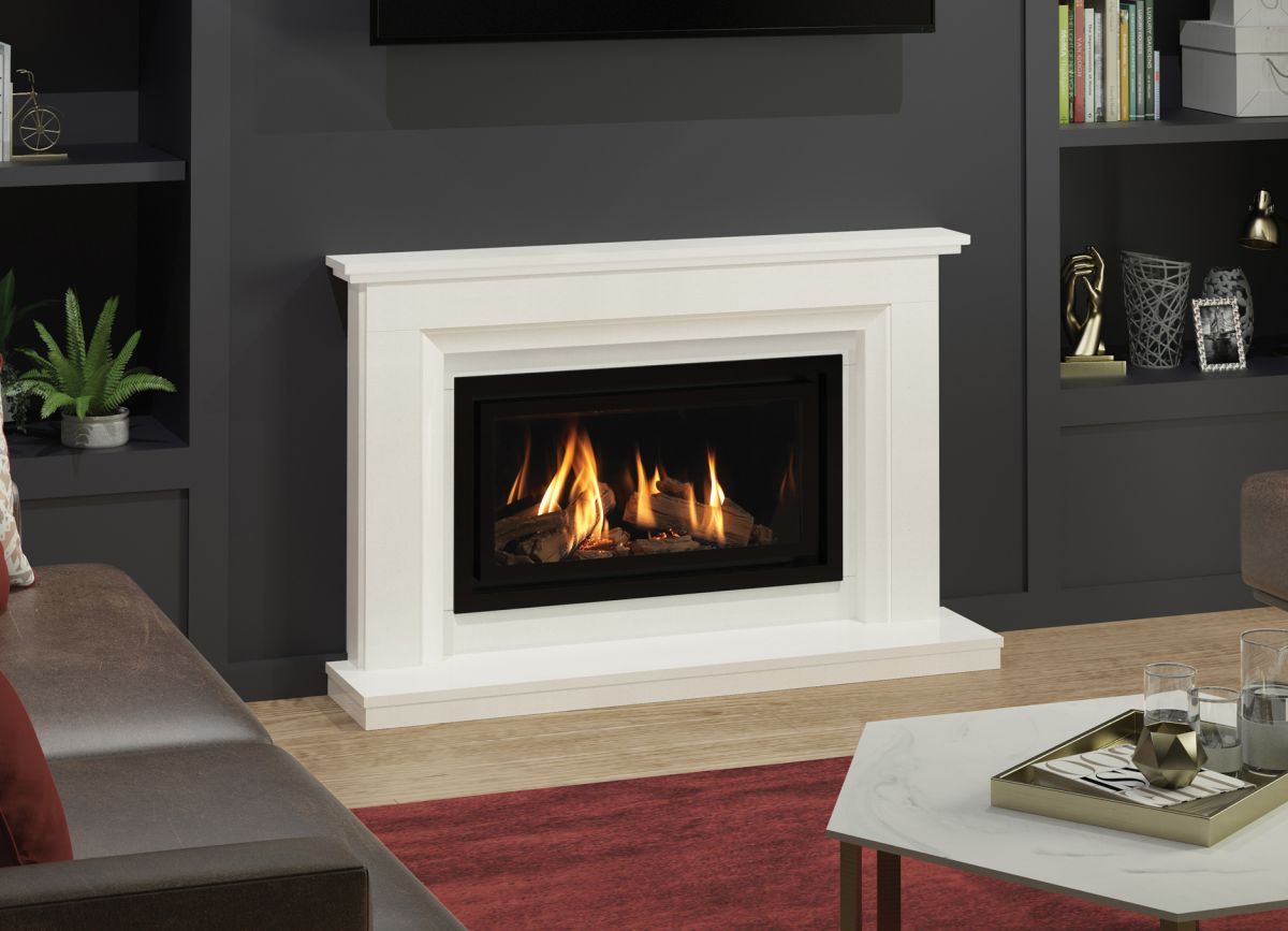 Ravel 800 BF Gas fire & limestone surround £1995