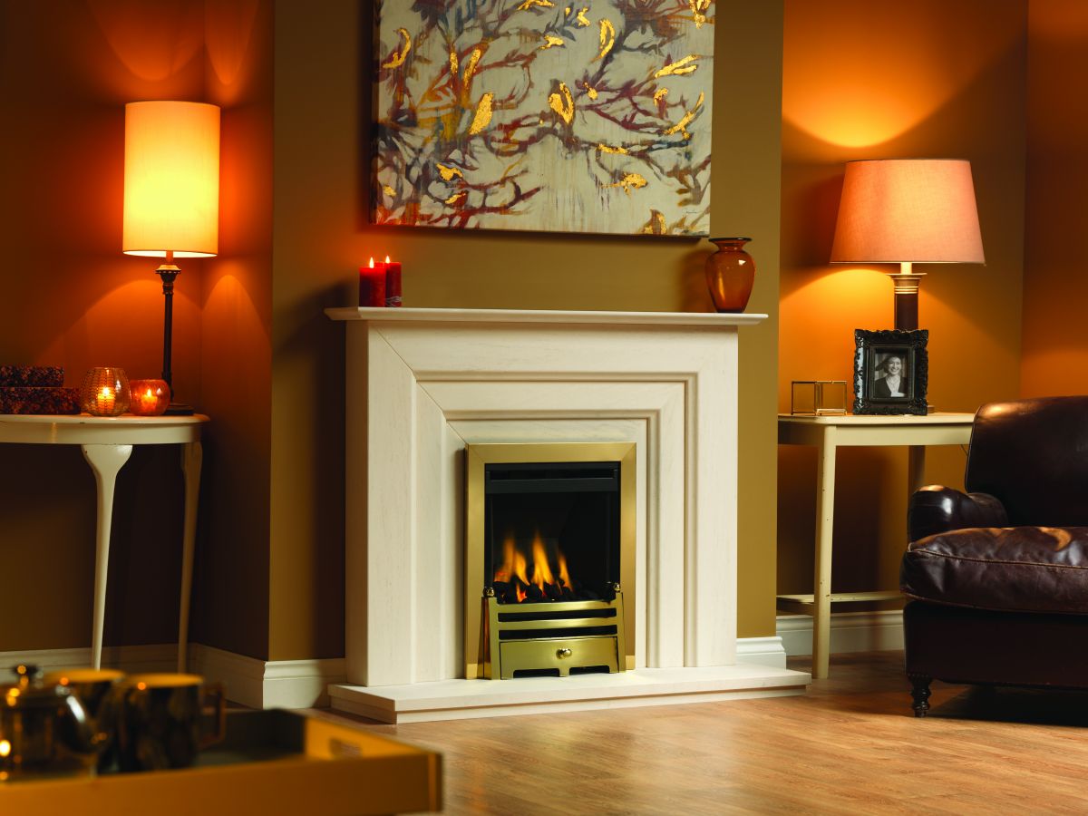 Coal Effect Gas Fire Brass Front Gate Brass Fret